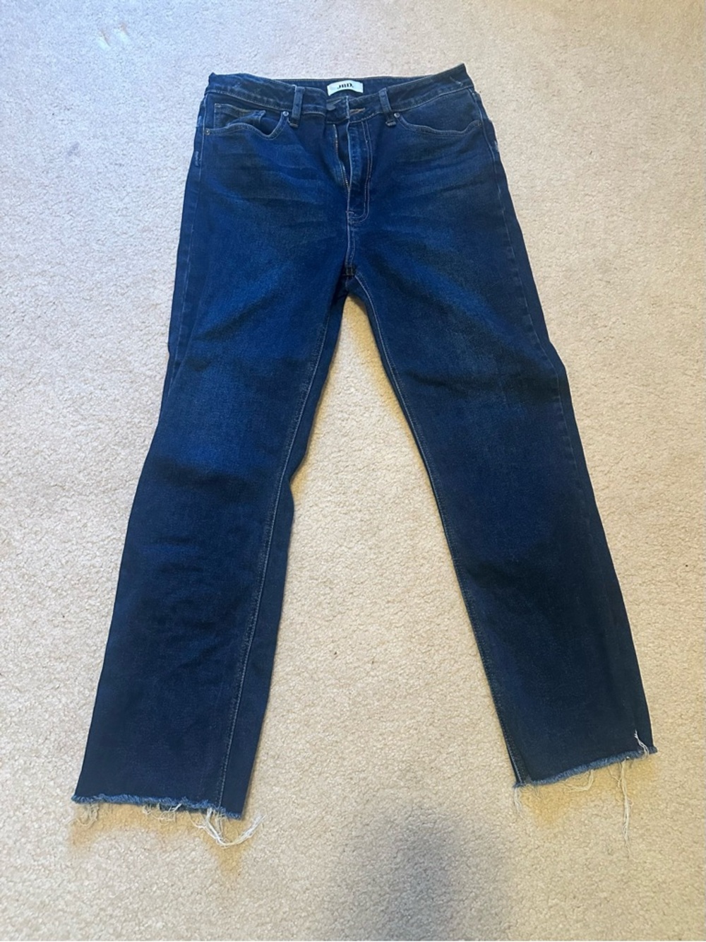 Just Black Denim High Rise Straight Jeans Raw Hem Size 31